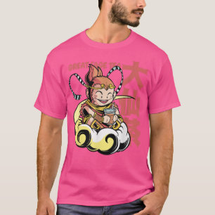 Funny Japanese Monkey Drinking Bubble Tea 947 T-Shirt