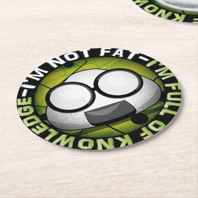 Funny japanese riceball round paper coaster (Angled)