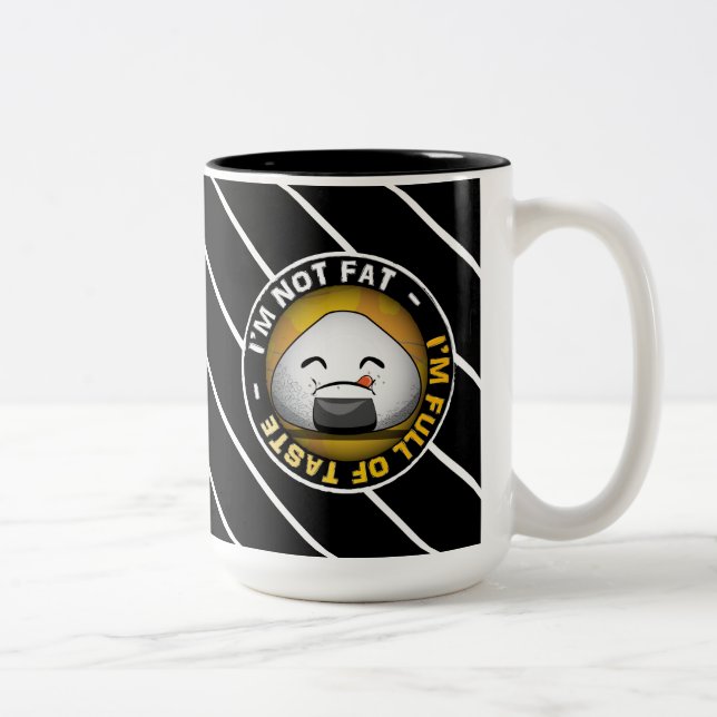 Funny japanese riceball Two-Tone coffee mug (Right)