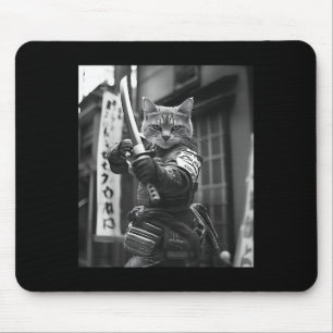 Funny Japanese Samurai Cat Meme Martial Arts Dad G Mouse Mat