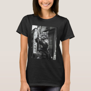 Funny Japanese Samurai Cat Meme Martial Arts Dad G T-Shirt