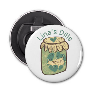 Funny Jar of Pickles Dill Green Food Lover Bottle Opener