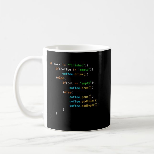 Funny Java Programmer Coffee Coding Gift For Coder Coffee Mug (Left)