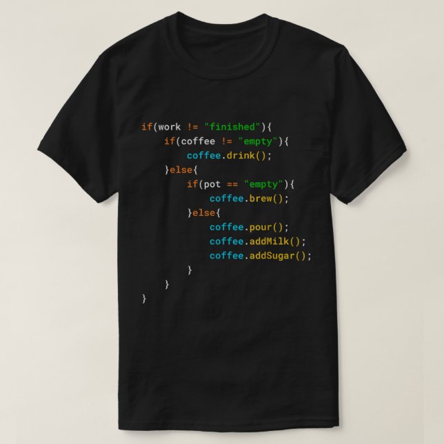 Funny Java Programmer Coffee Coding Gift For Coder T-Shirt (Design Front)