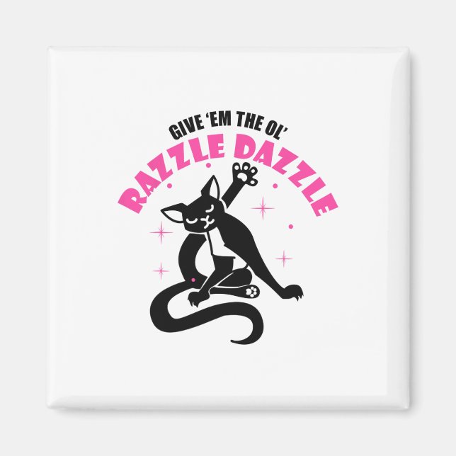 Funny Jazz Cat Pose Give em The Ol Razzle  Magnet (Front)