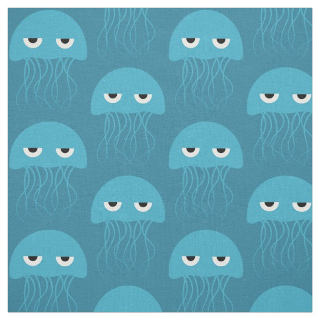 Funny Jellyfish custom fabric (Swatch)
