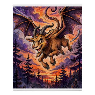 Funny Jersey Devil Cryptid Poster