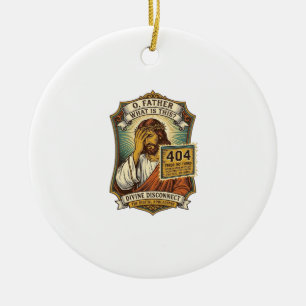 Funny Jesus 404 Error Web Developer Programmer Hum Ceramic Tree Decoration
