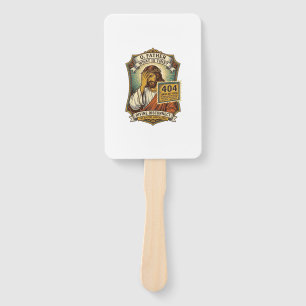 Funny Jesus 404 Error Web Developer Programmer Hum Hand Fan