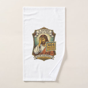 Funny Jesus 404 Error Web Developer Programmer Hum Hand Towel