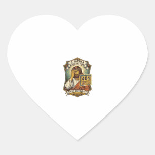 Funny Jesus 404 Error Web Developer Programmer Hum Heart Sticker