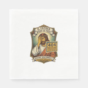 Funny Jesus 404 Error Web Developer Programmer Hum Napkin