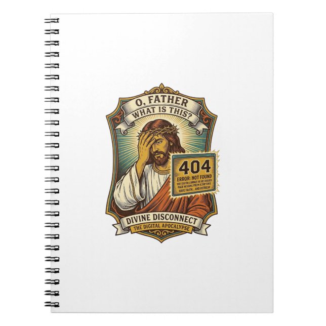 Funny Jesus 404 Error Web Developer Programmer Hum Notebook (Front)