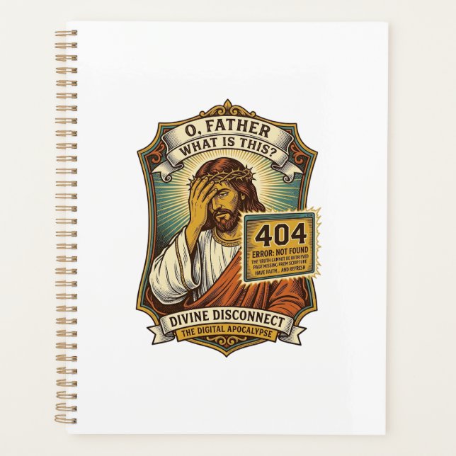 Funny Jesus 404 Error Web Developer Programmer Hum Planner (Front)