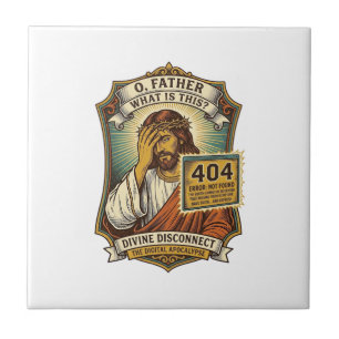 Funny Jesus 404 Error Web Developer Programmer Hum Tile