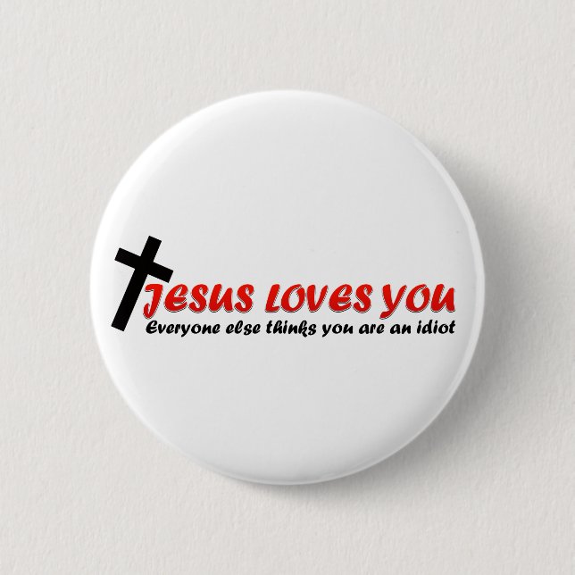 Funny Jesus 6 Cm Round Badge (Front)