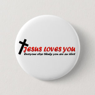 Funny Jesus 6 Cm Round Badge