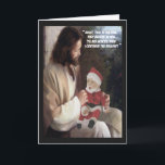 Funny Jesus and Santa Holiday Card<br><div class="desc">Funny Santa and Jesus Christmas card for atheists which will offend Christians with its funny Jesus and Santa imagery and slogan.</div>