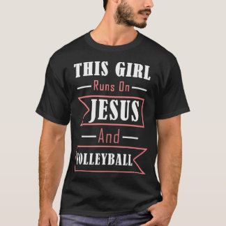 Funny Jesus And Volleyball Christian Sports Quote T-Shirt