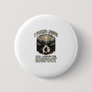 Funny Jesus Bigfoot Vintage Christian Shirt 6 Cm Round Badge