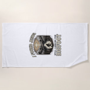 Funny Jesus Bigfoot Vintage Christian Shirt Beach Towel
