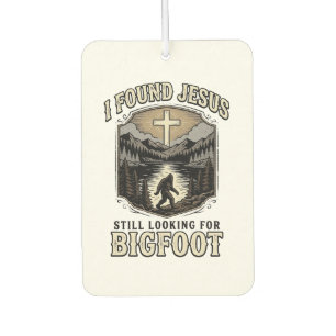 Funny Jesus Bigfoot Vintage Christian Shirt Car Air Freshener