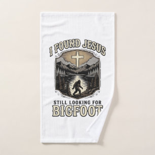 Funny Jesus Bigfoot Vintage Christian Shirt Hand Towel