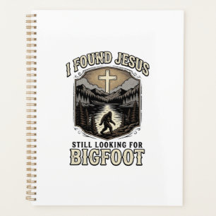 Funny Jesus Bigfoot Vintage Christian Shirt Planner