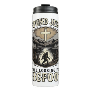 Funny Jesus Bigfoot Vintage Christian Shirt Thermal Tumbler
