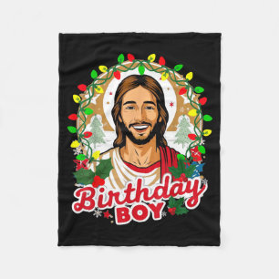 Funny Jesus Birthday Boy Christmas Xmas Holiday Ug Fleece Blanket