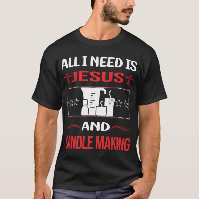 Funny Jesus Candle Making Candles T-Shirt (Front)