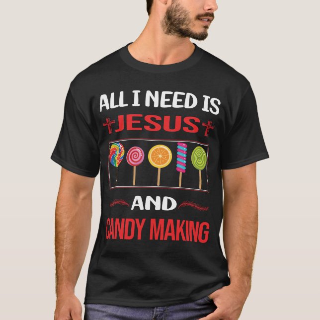 Funny Jesus Candy Making Maker Candymaking T-Shirt (Front)