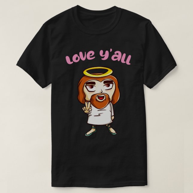 Funny Jesus Christ Chibi Christian toon T-Shirt (Design Front)