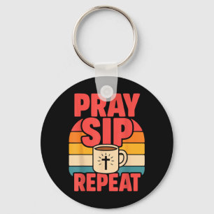 Funny Jesus Coffee Christian Faith Key Ring