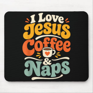 Funny Jesus Coffee Christian Faith Morning Prayer Mouse Mat