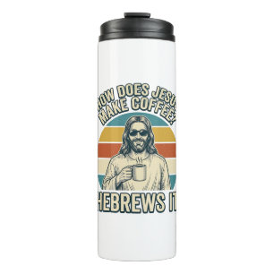 Funny Jesus Coffee Vintage Engraving Shirt Design_ Thermal Tumbler