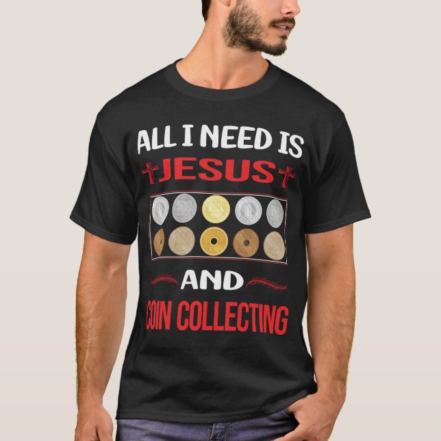Funny Jesus Coin Collecting Coins T-Shirt (Front)