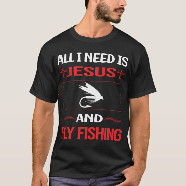 Funny Jesus Fly Fishing T-Shirt (Front)