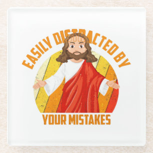 Funny Jesus Glass Coaster