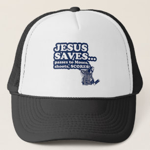 Funny Jesus Hockey Trucker Hat
