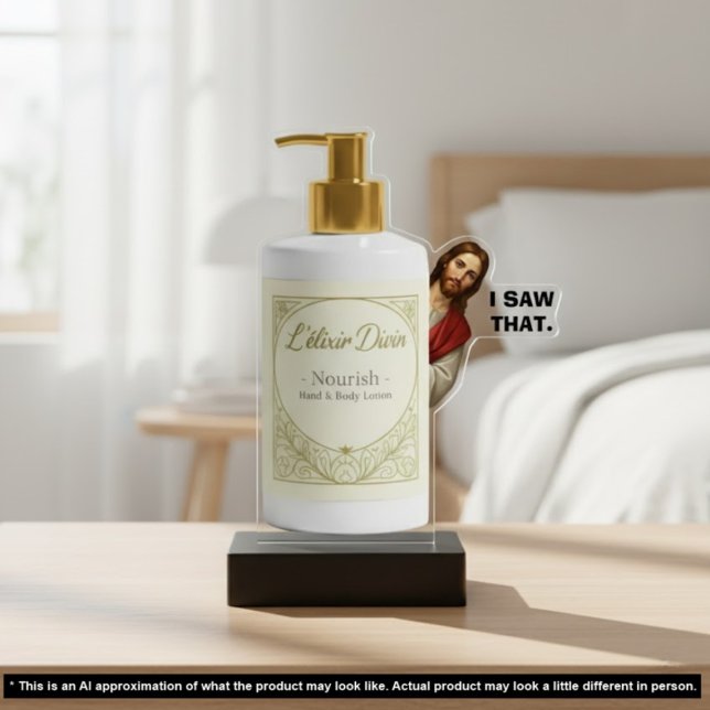 Funny Jesus I Saw That Humor Joke 2D Desk Statue Standing Photo Sculpture (I saw that Jesus meme statue sculpture statuette stand hand lotion cream lube humorous funny gift)