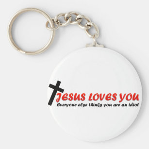 Funny Novelty Custom Gift Present This Girl Loves Jesus Keyring 