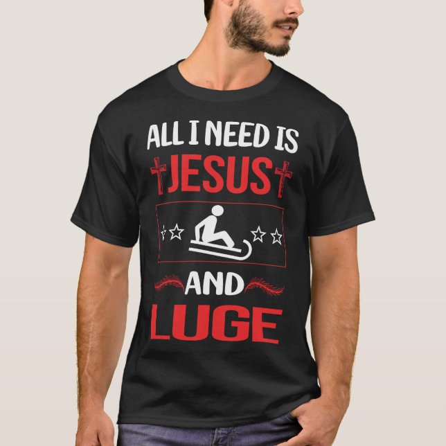 Funny Jesus Luge Luger T-Shirt (Front)