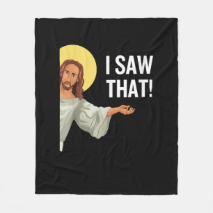 Funny Jesus Meme I Saw That Christian Quote God Is Fleece Blanket