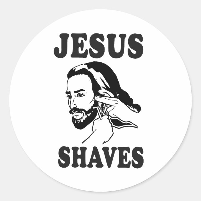 Funny Jesus Meme Jesus Shaves Classic Round Sticker (Front)