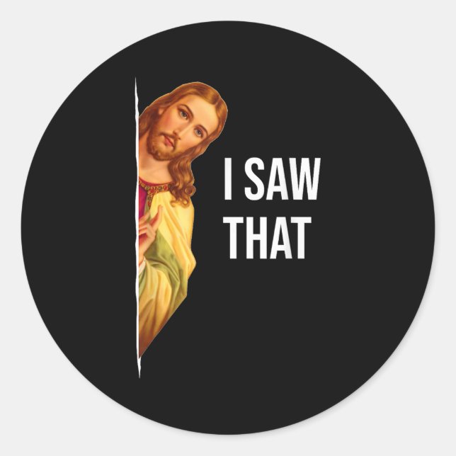 Funny Jesus Meme Quote - Mens &amp; Womens Clic Fi Classic Round Sticker (Front)