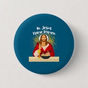 Funny Jesus Name Ramen Japanese Food 6 Cm Round Badge