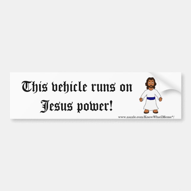 Funny Jesus Power Bumper Sticker (Front)