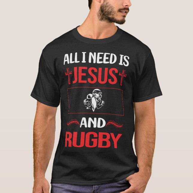 Funny Jesus Rugby T-Shirt (Front)