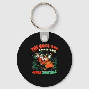 Funny Jesus Santa The Boys Are Back In Town Merry Key Ring